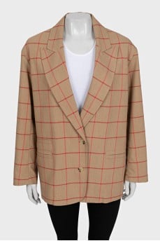 Straight jacket with a checkered print