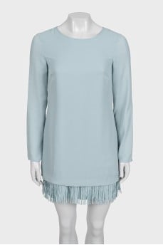 Light blue dress with decorative fringe