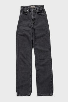 High-waisted straight jeans