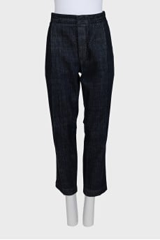 Dark blue straight-leg jeans