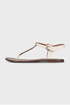 White leather sandals