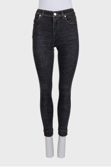 High-waisted skinny jeans