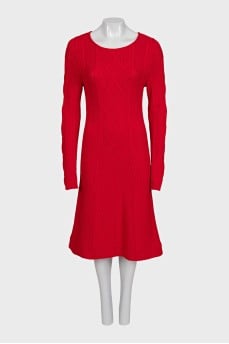 Red wool dress