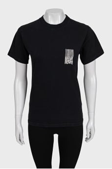 Black T-shirt with a print