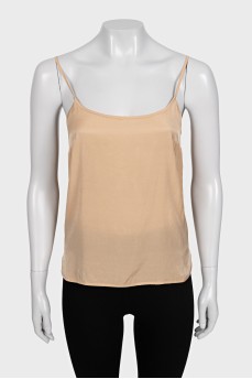 Beige straight-cut T-shirt