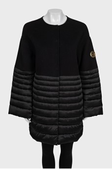 Black combination coat with tag