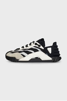 Black and white combination sneakers