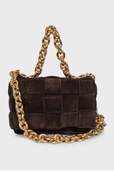 Brown suede Cassette bag