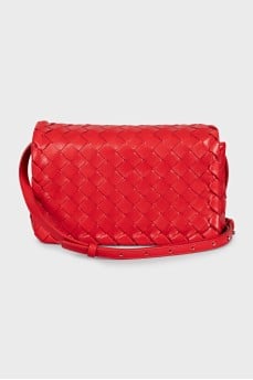 Red bag with leather weave
