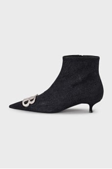 Джинсовые ботильоны на kitten heel