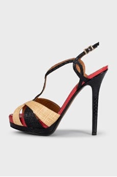 Raffia heeled sandals
