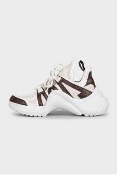 White sneakers with Archlight print