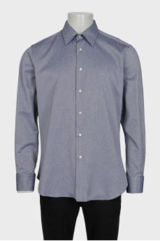 Men's white shirt with a small blue print