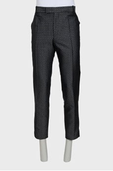 Men's printed silk trousers