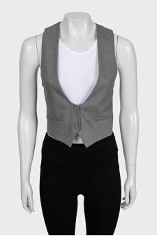 Fitted wool vest with buttons