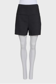 High-waisted straight shorts