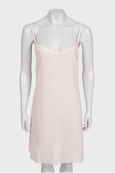 Pink translucent dress with thin straps