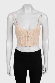 Beige knitted top