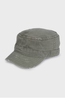 Men's green distressed cap