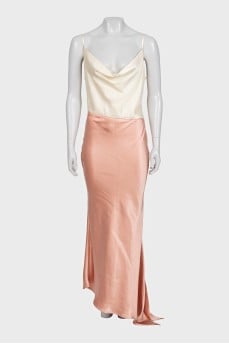 Two-tone satin dress