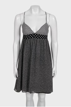 Black printed sundress with tag