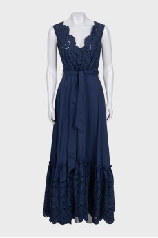 Blue dress with floral perforation