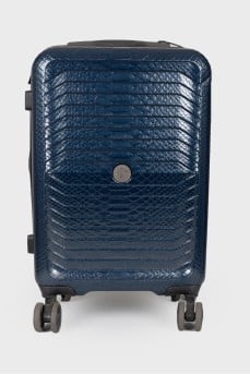 Suitcase with reptile embossing