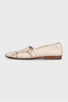 Beige ballet flats with straps