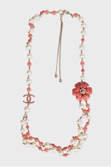 Multicolored double chain necklace