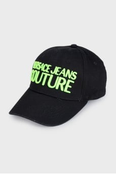 Black cap with bright embroidery