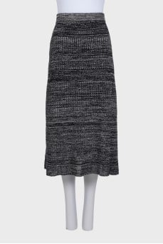 Gray knitted midi skirt