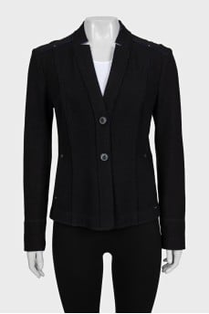 Black single-breasted wool jacket