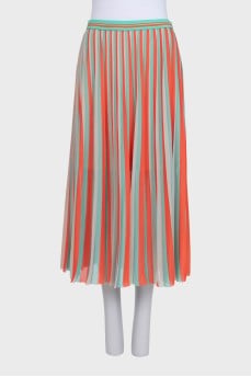 Two-tone pleated skirt