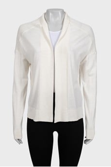 White straight-cut cardigan