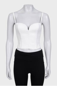 White V-neck tank top