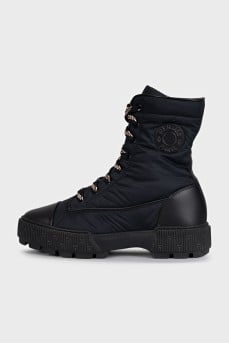 Fresh black textile boots