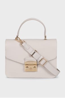 Gray leather Metropolis bag