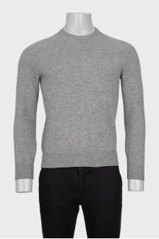 Men's grey cashmere jumper