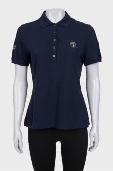 Dark blue T-shirt with brand logo