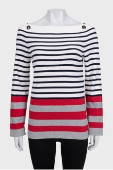 White cashmere print jumper
