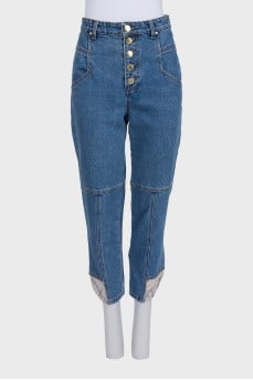 Skinny jeans with drawstrings on the legs