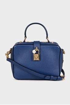 Blue leather Rosaria Box bag