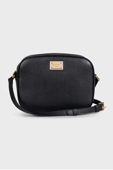 Black leather crossbody bag
