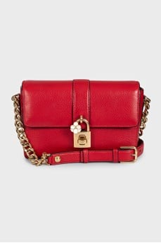 Red leather Dauphine bag
