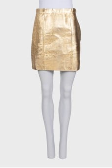 Golden leather skirt