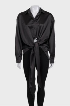 Black blouse with ties