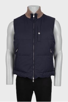Men's reversible zippered vest