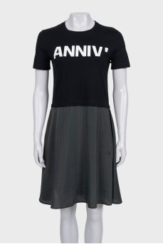 Dress with a printed skirt