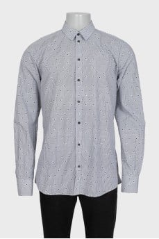 Men's black and white shirt with a small print