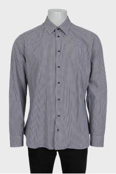 Men's black and white plaid shirt